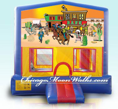  Western Cowboy Inflatable Bounce House Rental Chicago Moonwalks IL
